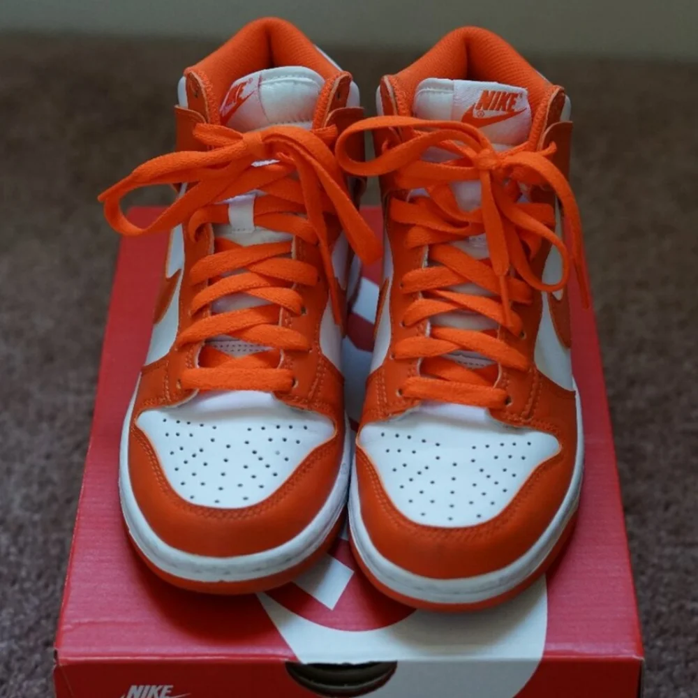 Nike Dunks Orange and White Sneakers